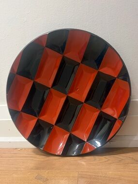 Red Black Checkerboard Tray | Postmodern Decor | Statement Piece